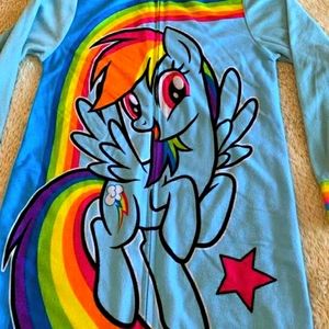 VINTAGE 90's BRIGHT SOFT RAINBOW  PONY YOUTH L ONESIE